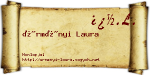 Ürményi Laura névjegykártya